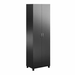 Best Sale 💯 Ameriwood Home SystemBuild Lonn 24" Utility Storage Cabinet In Black 🔔 -Guest Chairs Sales 2216357 7 L