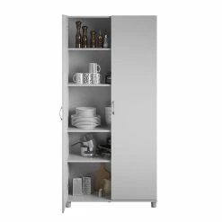 Best reviews of 🔔 Ameriwood Home SystemBuild Lonn 36" Utility Storage Cabinet In Dove Gray 🔥 -Guest Chairs Sales 2216359 8 L