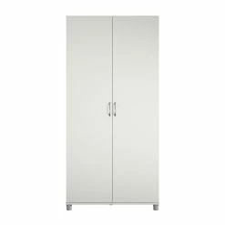 Discount 🤩 Ameriwood Home SystemBuild Lonn 36" Utility Storage Cabinet In White 🎉 -Guest Chairs Sales 2216361 6 L