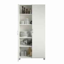Discount 🤩 Ameriwood Home SystemBuild Lonn 36" Utility Storage Cabinet In White 🎉 -Guest Chairs Sales 2216361 8 L