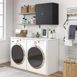 Flash Sale 😀 Ameriwood Home SystemBuild Lonn 24" Wall Cabinet In Black 💯 -Guest Chairs Sales 2216369 2 L