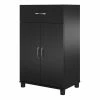 Budget 🔔 Ameriwood Home SystemBuild Lonn 24" 1 Drawer/2 Door Base Storage Cabinet In Black ✔️