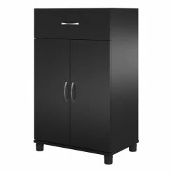 Budget 🔔 Ameriwood Home SystemBuild Lonn 24" 1 Drawer/2 Door Base Storage Cabinet In Black ✔️