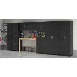 New 💯 Ameriwood Home SystemBuild Lonn Storage Cabinet With Drawer In Black ❤️ -Guest Chairs Sales 2216379 5 L