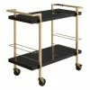 Best Sale 🔔 OS Home And Office Furniture Alios Serving Cart With Black Gold Frame 👏
