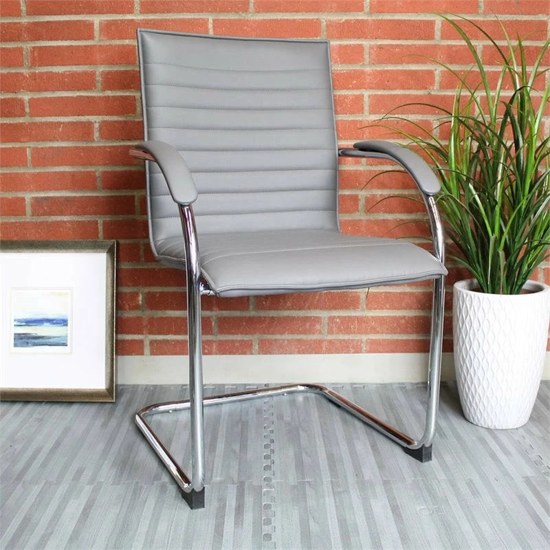 Cheap ๐ Scranton & Co Faux Leather Office Chair In Gray (Set Of 2) โ๏ธ 2 Cheap ๐ Scranton & Co Faux Leather Office Chair In Gray (Set Of 2) โ๏ธ - Image 2