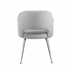 Promo 🌟 Scranton & Co Black CaressoftPlus Dining Chair In Gray Linen 🔔 -Guest Chairs Sales 2226329 3 L