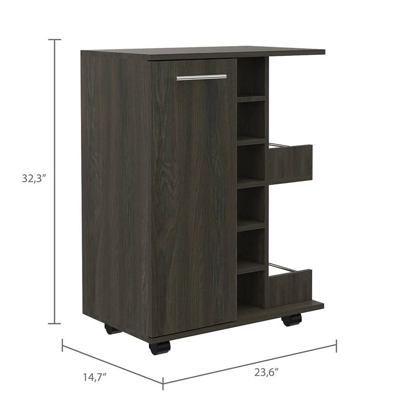 Top 10 β Pemberly Row Bar Cart Cabinet With 6-Cubbies And 2-Shelves In Espresso π 3 Top 10 β Pemberly Row Bar Cart Cabinet With 6-Cubbies And 2-Shelves In Espresso π - Image 3