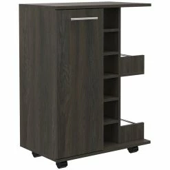 Top 10 ⭐ Pemberly Row Bar Cart Cabinet With 6-Cubbies And 2-Shelves In Espresso 😀