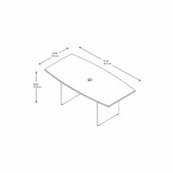 Cheapest 🛒 Scranton & Co Furniture 72W X 36D Boat Shaped Wood Conference Table In Gray 🤩 -Guest Chairs Sales 2226615 4 L
