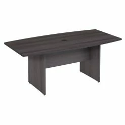 Cheapest 🛒 Scranton & Co Furniture 72W X 36D Boat Shaped Wood Conference Table In Gray 🤩