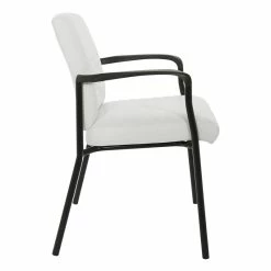 Brand new 🥰 Office Star Guest Chair In White Faux Leather With Black Frame 🔔 -Guest Chairs Sales 2228005 2 L
