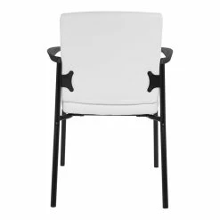 Brand new 🥰 Office Star Guest Chair In White Faux Leather With Black Frame 🔔 -Guest Chairs Sales 2228005 3 L