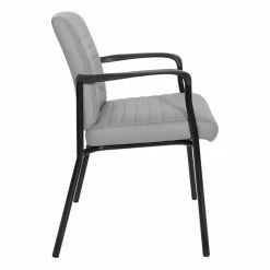 Cheap 🔔 Office Star Guest Chair In Charcoal Gray Faux Leather With Black Frame ⭐ -Guest Chairs Sales 2228007 2 L