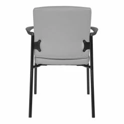 Cheap 🔔 Office Star Guest Chair In Charcoal Gray Faux Leather With Black Frame ⭐ -Guest Chairs Sales 2228007 3 L