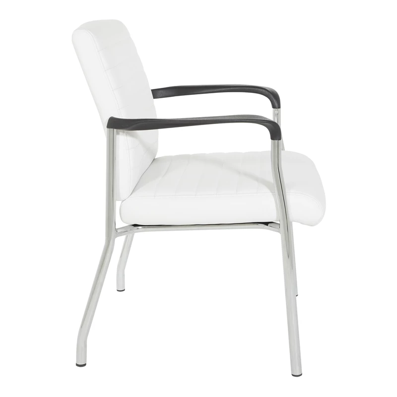 Hot Sale ๐ฏ Office Star Guest Chair In White Faux Leather With Chrome Frame โ๏ธ 3 Hot Sale ๐ฏ Office Star Guest Chair In White Faux Leather With Chrome Frame โ๏ธ - Image 3
