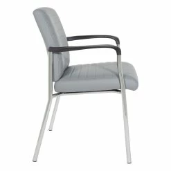 Promo 🤩 Office Star Guest Chair In Charcoal Gray Faux Leather With Chrome Frame 👍 -Guest Chairs Sales 2228767 2 L