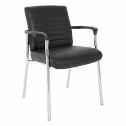 Best reviews of 🤩 Office Star Guest Chair In Black Faux Leather With Chrome Frame ✨