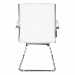 Best Pirce 🧨 Office Star Mid-Back Visitor's Chair In White Faux Leather In Chrome Finish Base ✨ -Guest Chairs Sales 2228769 3 L