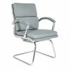 Deals 💯 Office Star Mid-Back Visitor's Chair In Charcoal Gray Faux Leather In Chrome Finish Base 😉