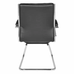 Cheap 🌟 Office Star Mid-Back Visitor's Chair In Black Faux Leather In Chrome Finish Base ⌛ -Guest Chairs Sales 2228806 2 L
