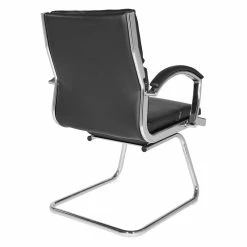 Cheap 🌟 Office Star Mid-Back Visitor's Chair In Black Faux Leather In Chrome Finish Base ⌛ -Guest Chairs Sales 2228806 3 L