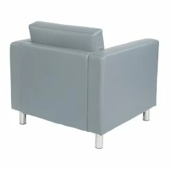 Cheap 🛒 OSP Home Furnishings Pacific Armchair In Charcoal Gray Faux Leather 🤩 -Guest Chairs Sales 2229776 4 L