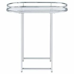 Discount 👏 ACME Furniture ACME Piffo Glass Top Storage Serving Cart And Bar Table In Clear And Chrome 🛒 -Guest Chairs Sales 2236952 6 L