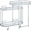 Discount 👏 ACME Furniture ACME Piffo Glass Top Storage Serving Cart And Bar Table In Clear And Chrome 🛒