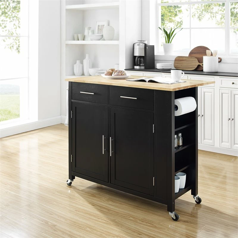 Deals β Crosley Furniture Savannah Wood Top Drop Leaf Kitchen Island/Cart In Black π 2 Deals β Crosley Furniture Savannah Wood Top Drop Leaf Kitchen Island/Cart In Black π - Image 2