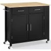 Deals ⌛ Crosley Furniture Savannah Wood Top Drop Leaf Kitchen Island/Cart In Black 🌟