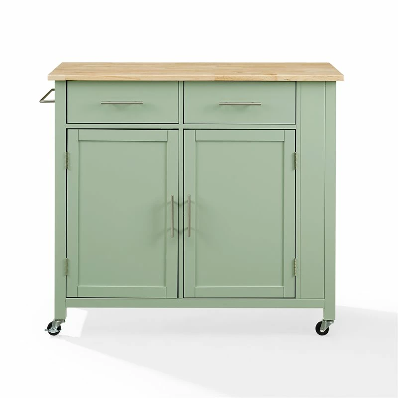 Budget π₯ Crosley Furniture Savannah Wood Top Drop Leaf Kitchen Island/Cart In Mint Green β€οΈ 4 Budget π₯ Crosley Furniture Savannah Wood Top Drop Leaf Kitchen Island/Cart In Mint Green β€οΈ - Image 4