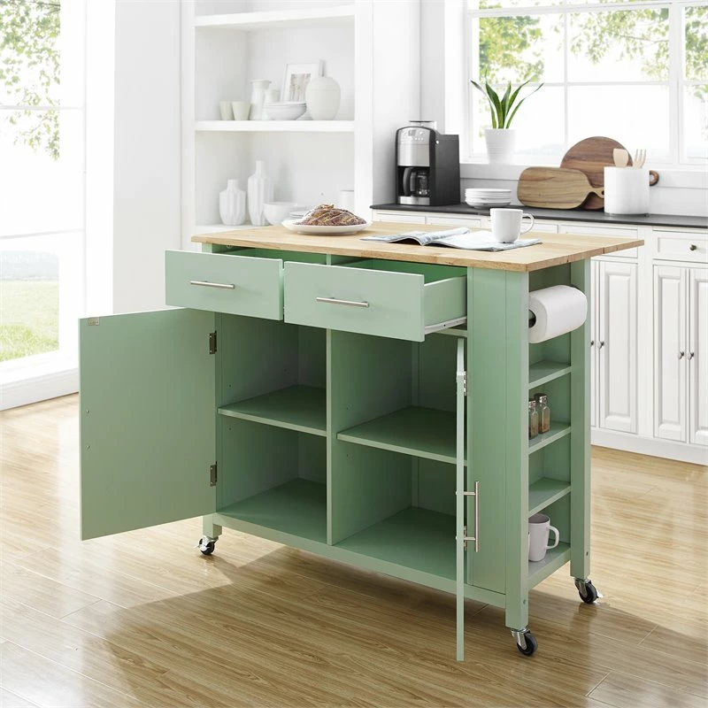 Budget π₯ Crosley Furniture Savannah Wood Top Drop Leaf Kitchen Island/Cart In Mint Green β€οΈ 11 Budget π₯ Crosley Furniture Savannah Wood Top Drop Leaf Kitchen Island/Cart In Mint Green β€οΈ - Image 11
