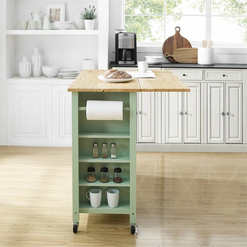 Budget π₯ Crosley Furniture Savannah Wood Top Drop Leaf Kitchen Island/Cart In Mint Green β€οΈ 13 Budget π₯ Crosley Furniture Savannah Wood Top Drop Leaf Kitchen Island/Cart In Mint Green β€οΈ - Image 13