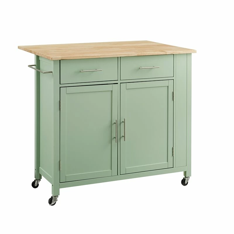 Budget π₯ Crosley Furniture Savannah Wood Top Drop Leaf Kitchen Island/Cart In Mint Green β€οΈ 14 Budget π₯ Crosley Furniture Savannah Wood Top Drop Leaf Kitchen Island/Cart In Mint Green β€οΈ - Image 14