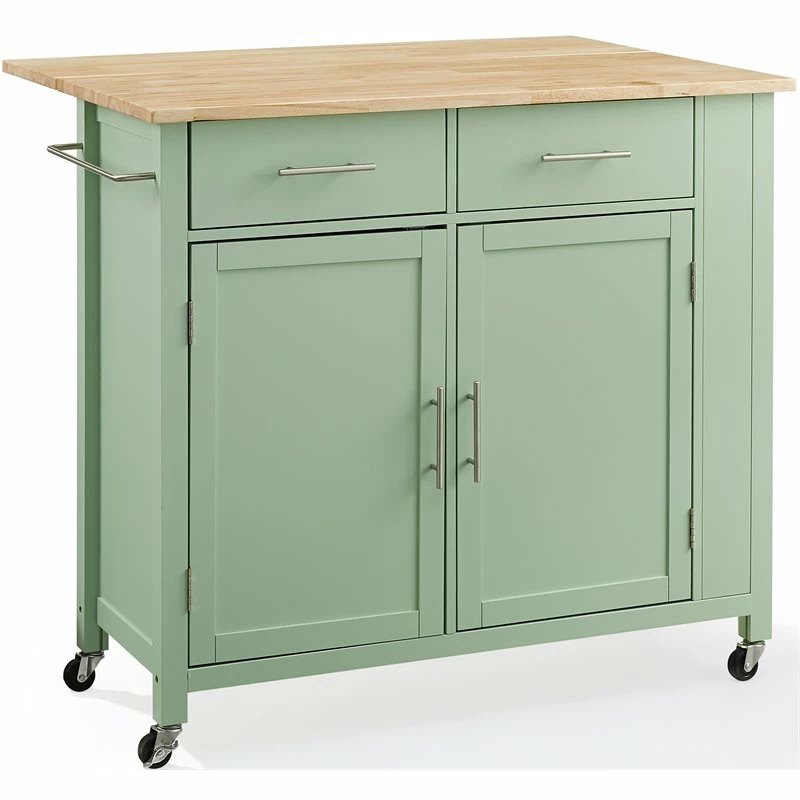 Budget π₯ Crosley Furniture Savannah Wood Top Drop Leaf Kitchen Island/Cart In Mint Green β€οΈ 1 Budget π₯ Crosley Furniture Savannah Wood Top Drop Leaf Kitchen Island/Cart In Mint Green β€οΈ
