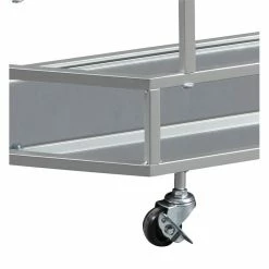 Promo 😉 Benzara Octagonal Metal Bar Cart With Mirrored Top And Bottom In Silver 😀 -Guest Chairs Sales 2253508 3 L