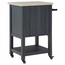 Cheapest ❤️ Ashley Furniture Boderidge Black Bar Cart 🛒 -Guest Chairs Sales 2256397 3 L