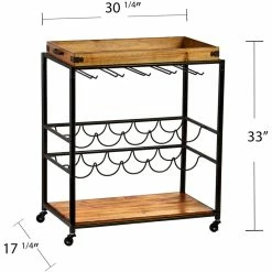 Brand new ⭐ Southern Enterprises SEI Furniture Mayson Tray Top Bar Cart In Black And Natural ✨ 9 Brand new ⭐ Southern Enterprises SEI Furniture Mayson Tray Top Bar Cart In Black And Natural ✨ -Guest Chairs Sales 2272428 4 L