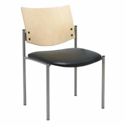 Brand new 🌟 KFI Furniture KFI Evolve Guest Chair - Black Vinyl - Natural Wood Back 🥰