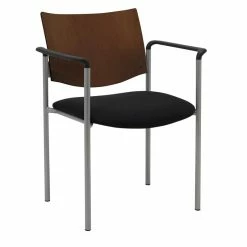 Outlet 🛒 KFI Furniture KFI Evolve Guest Chair - Arms - Black Fabric - Chocolate Back 🛒