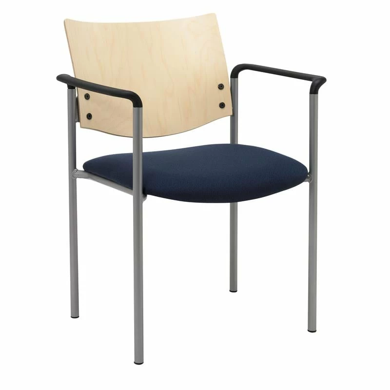 Brand new โค๏ธ KFI Furniture KFI Evolve Guest Chair - Arms - Navy Fabric - Natural Back ๐ 1 Brand new โค๏ธ KFI Furniture KFI Evolve Guest Chair - Arms - Navy Fabric - Natural Back ๐