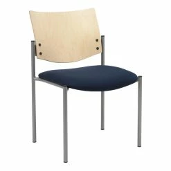 Deals 👍 KFI Furniture KFI Evolve Guest Chair - Navy Fabric - Natural Wood Back ✨
