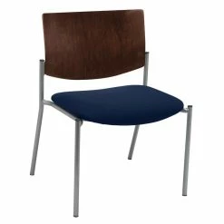 Best Sale 🎁 KFI Furniture KFI Evolve Guest Chair - 400lb Capacity - Navy Fabric - Chocolate Wood Back ❤️