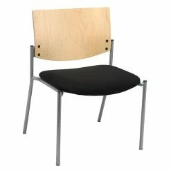 Outlet 😍 KFI Furniture KFI Evolve Guest Chair - 400lb Capacity - Black Fabric - Natural Wood Back 🎁