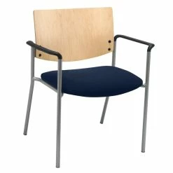 Cheapest ✨ KFI Furniture KFI Evolve Guest Chair - Arms - 400lb Capacity - Navy Fabric - Natural Back 🎉