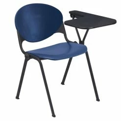 Hot Sale 🧨 KFI Furniture KFI Polypropylene Stacking School Chair - Left Writing Tablet - Navy 🎁