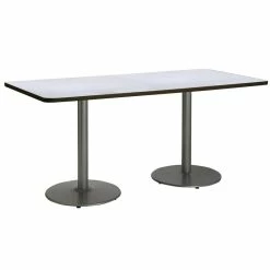 Best reviews of 🌟 KFI Furniture KFI 30" X 72" Conference Table - Grey Top - Round Silver Base 🔔
