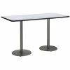 Budget 😀 KFI Furniture KFI 30" X 72" Conference Table - Grey Top - Round Silver Base. Bistro Height 🔥