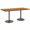Buy 🤩 KFI Furniture KFI 30" X 72" Conference Table - Medium Oak Top - Round Silver Base ❤️